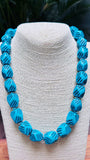 Boho Turquoise Bead Necklace with Matching Earrings - Occean By Soumali