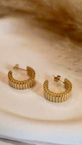 Chunky Gold Pave Hoop Earrings - Occean By Soumali