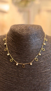 Elegant Gold Choker with Gemstone & Charm Accents - Occean By Soumali
