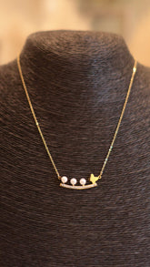 Elegant Pearl & Rhinestone Bar Necklace - Occean By Soumali