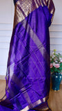 Royal Purple Mangalagiri Semi Silk Saree with Antique Gold Zari Border