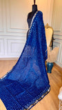 Indigo Heritage: Hand-Selected Blue & Indigo Maheshwari Silk Saree