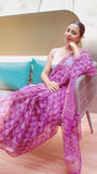 The Violet Whisper – A Masterpiece of Kota Doria & Hand-Blocked Artistry