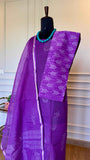 The Royal Amethyst: Hand-Block Kota Doria Cotton Suit