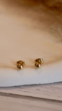 Modern Gold Flower & Ball Stud Set with Pearl Accent - Set of 3 - Occean By Soumali