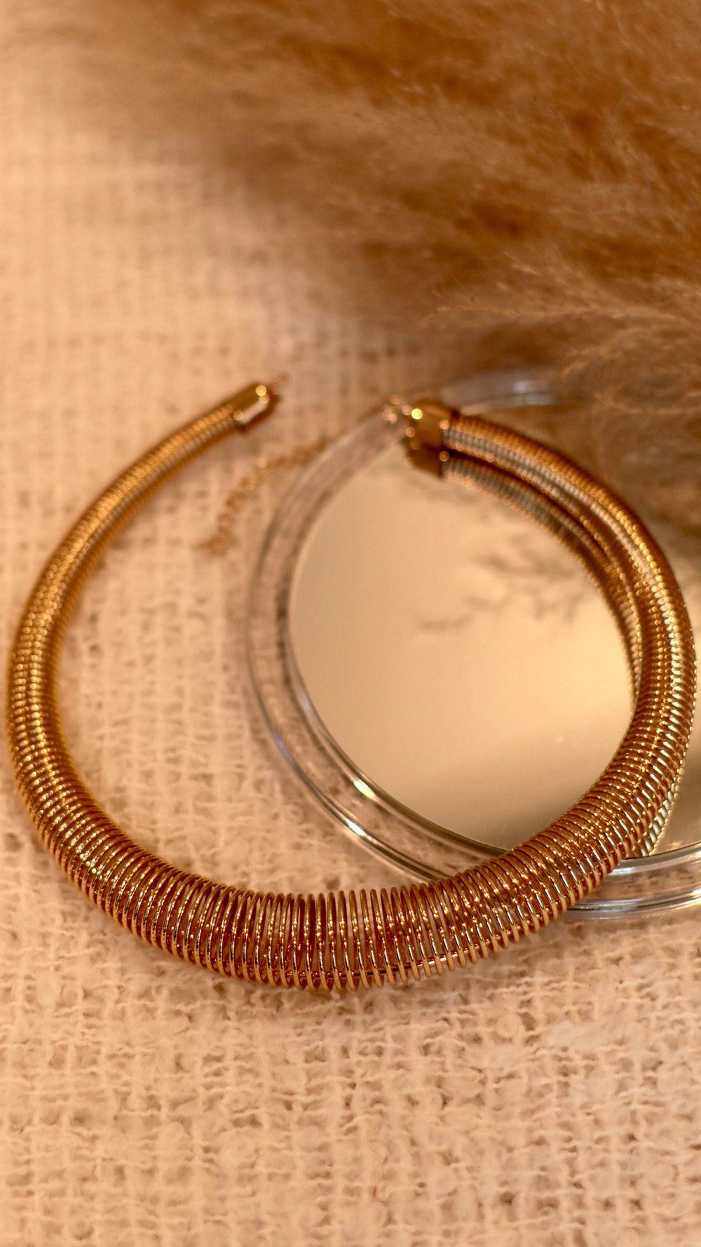 18K Gold Anti Tarnish Spring Choker Hasli Necklace For Women - Occean By Soumali
