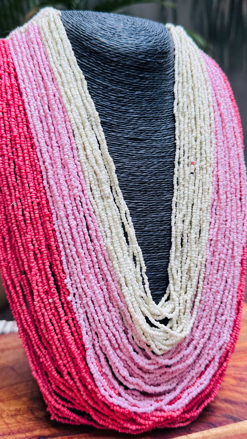 Boho Ombre Seed Bead Statement Necklace - Occean By Soumali