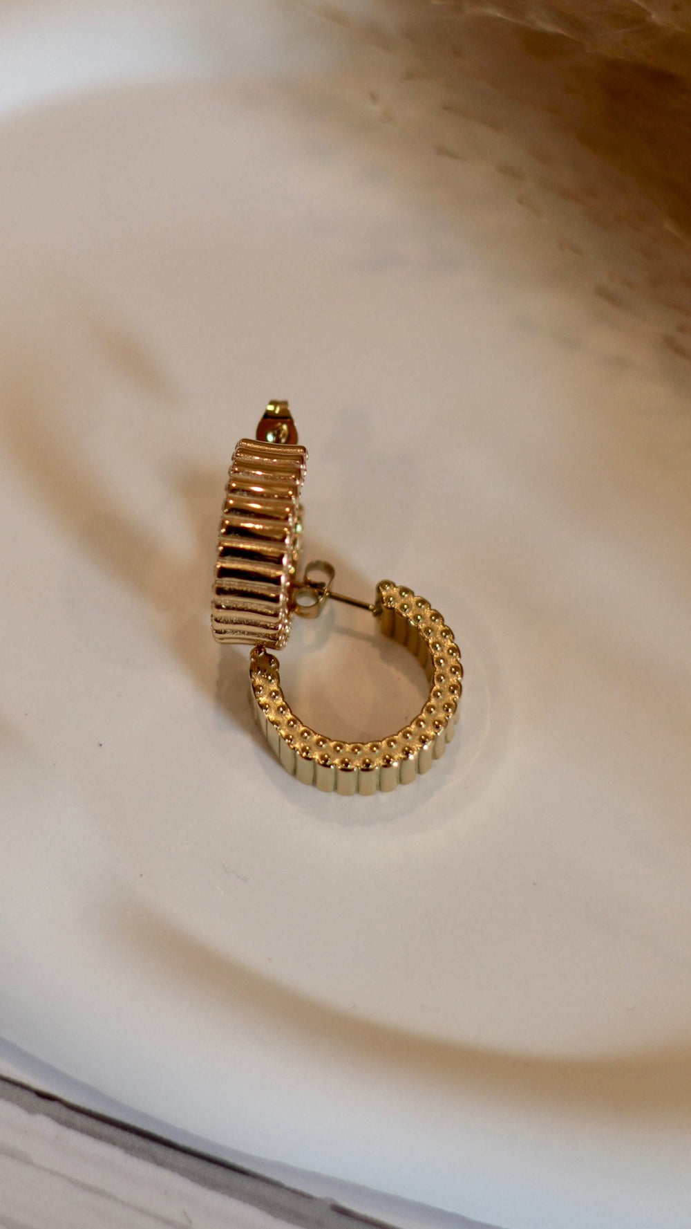 Chunky Gold Pave Hoop Earrings - Occean By Soumali