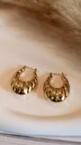 Chunky Gold Ribbed Hoop Earrings - Occean By Soumali