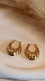 Chunky Gold Ribbed Hoop Earrings - Occean By Soumali