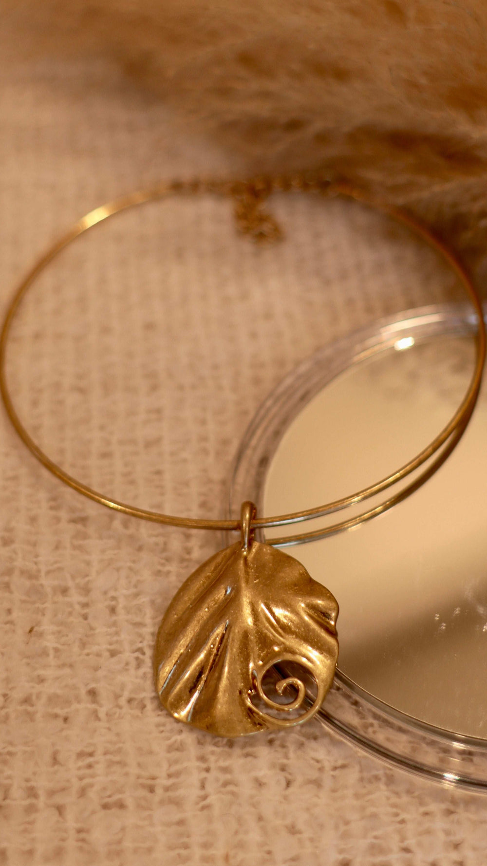 Contemporary Statement Gold Leaf Choker Necklace - Occean By Soumali