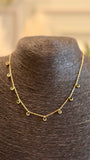Dainty Gold Chain Necklace with Green Gemstone Accents - Occean By Soumali