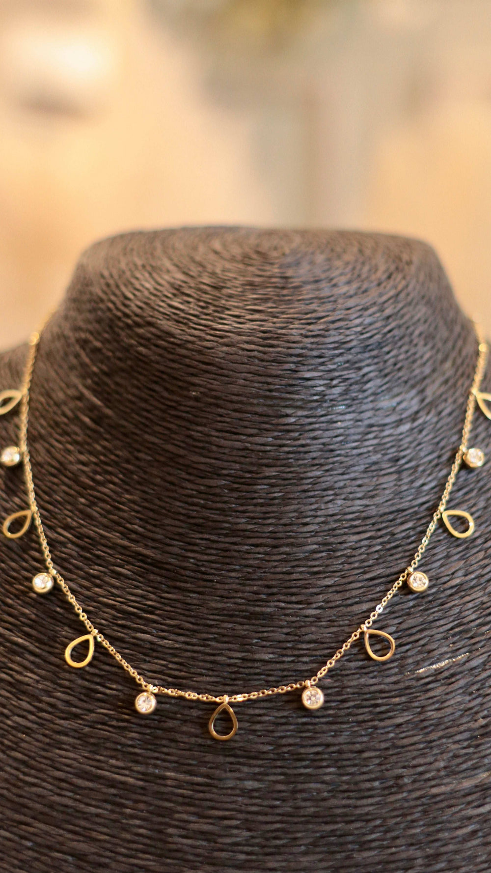 Elegant Gold Choker with Gemstone & Charm Accents - Occean By Soumali