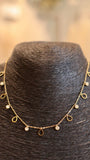 Elegant Gold Choker with Gemstone & Charm Accents - Occean By Soumali