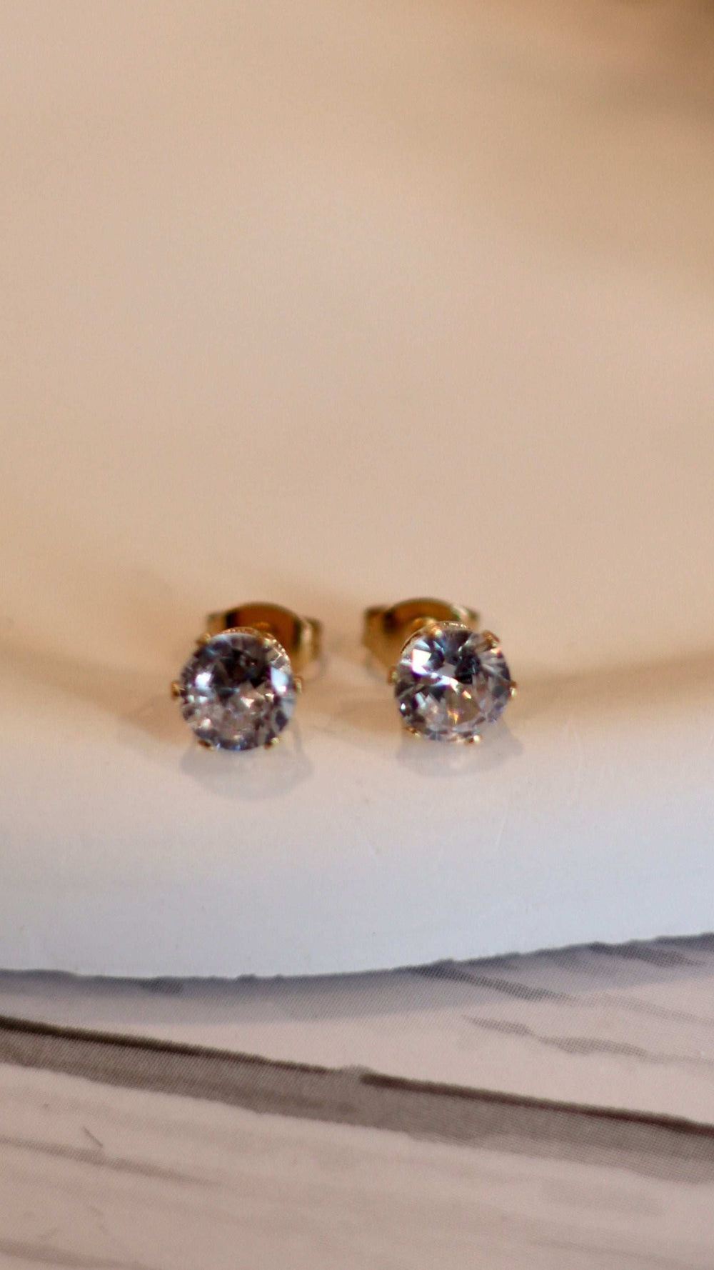 Elegant Gold Floral Studs with Clear Gemstone - Set of 3 - Occean By Soumali
