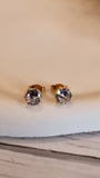 Elegant Gold Floral Studs with Clear Gemstone - Set of 3 - Occean By Soumali