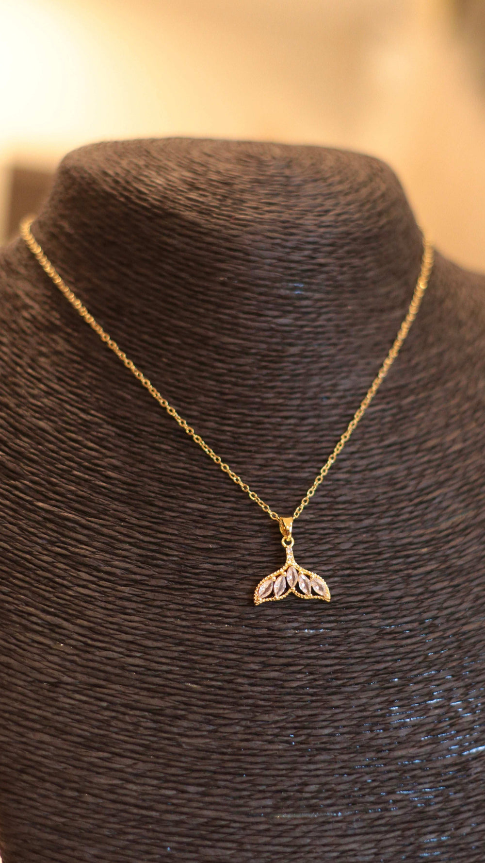 Elegant Gold Mermaid Tail Pendant Necklace - Occean By Soumali