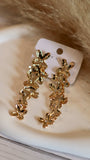 Gold-Plated Long Flower Drop Earrings - Occean By Soumali