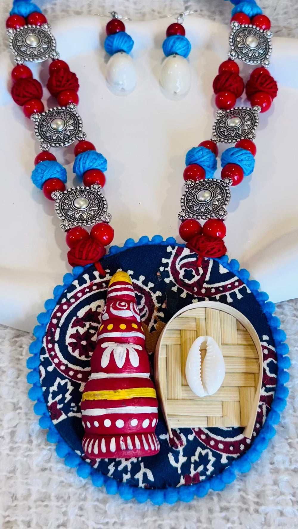 Handcrafted Sindur Dani & Kulo Bengali Style Necklace Set - Occean By Soumali