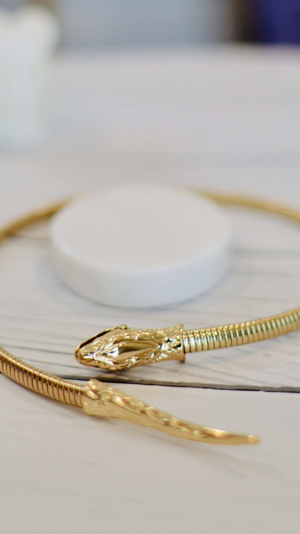 Luxurious Gold Plated Snake Collar Necklace | Elegant Evening Wear | Unique Fashion Choker