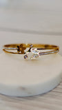 Gold Plated Flower & Butterfly Cuff Bracelet | Crystal Embellished Bracelet
