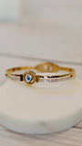 Modern Evil Eye Gold Plated Bracelet | Delicate Crystal Charm Bangle