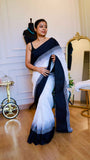 Midnight Bloom: Hand-Woven Charcoal Grey Pure Bengal Khadi Jamdani