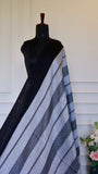 Monochrome Handloom Cotton Saree with Intricate Thread Work