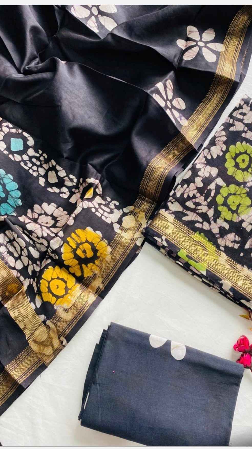 The Midnight Batik Maheshwari Silk Suit