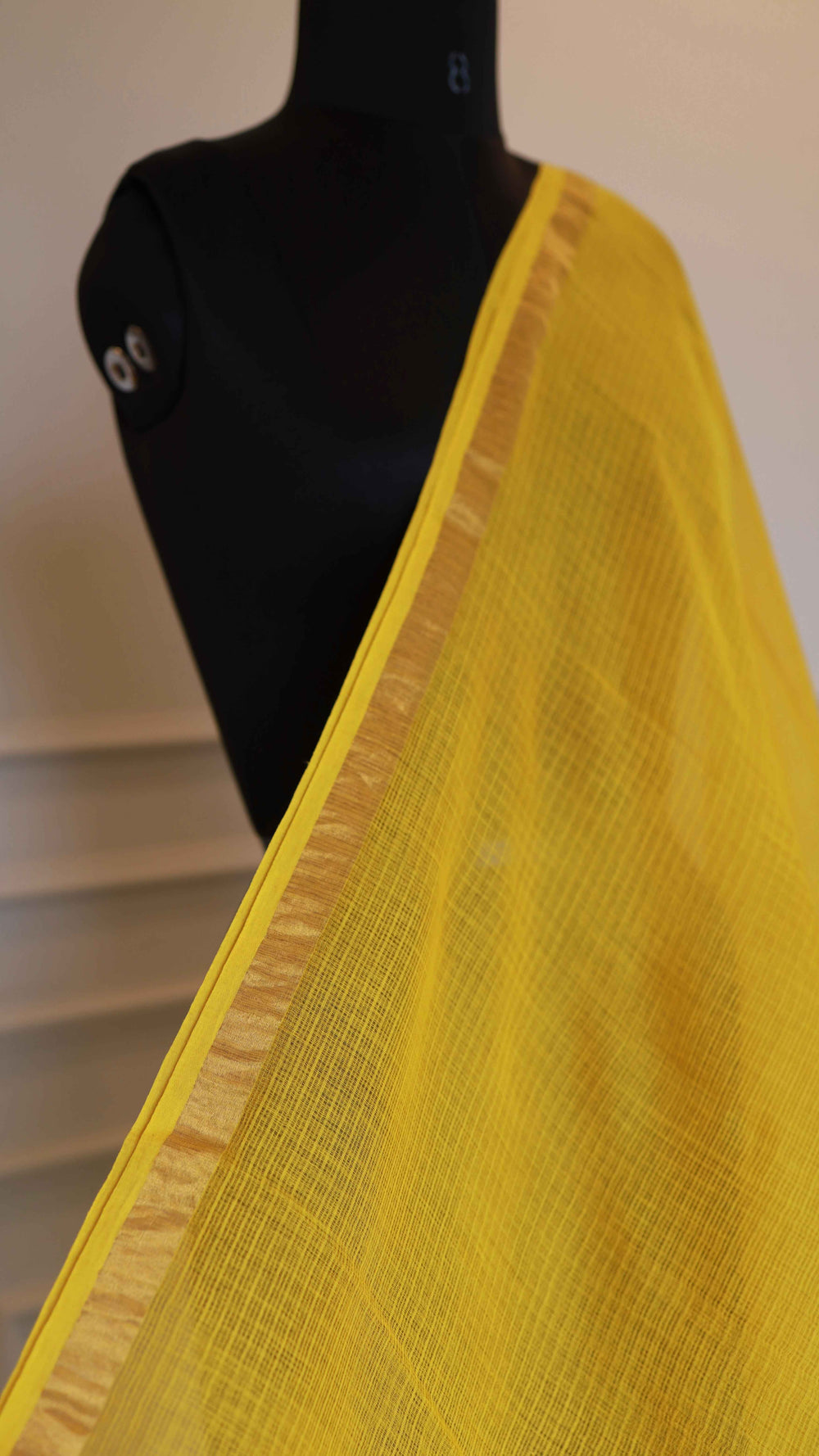 Sunlit Azure Hand Dyed Kota Doria Shibori Saree