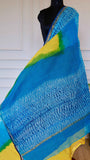 Sunlit Azure Hand Dyed Kota Doria Shibori Saree