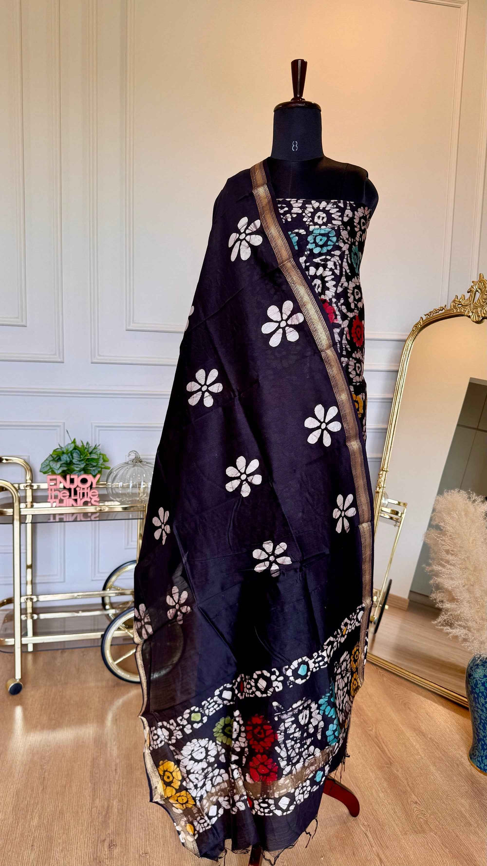 The Midnight Batik Maheshwari Silk Suit
