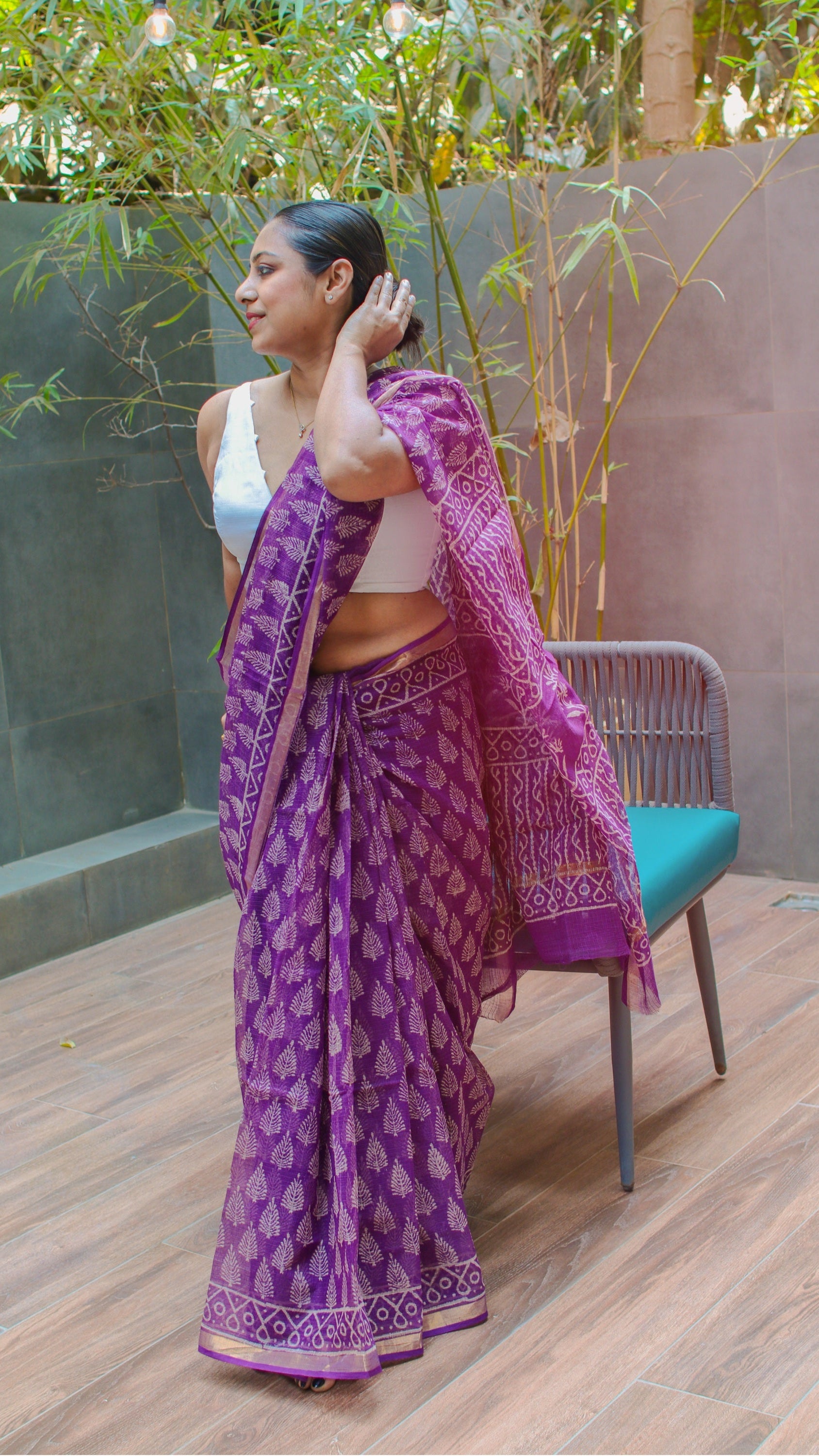 The Violet Whisper – A Masterpiece of Kota Doria & Hand-Blocked Artistry