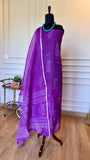 The Royal Amethyst: Hand-Block Kota Doria Cotton Suit