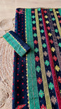 Midnight Black Kardana Jamdani Saree with Crimson Polka Dots & Multicolor Pallu