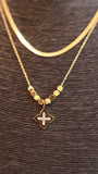 Layered Herringbone & Star Pendant Necklace - Occean By Soumali
