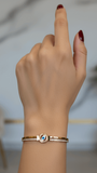 Modern Evil Eye Gold Plated Bracelet | Delicate Crystal Charm Bangle