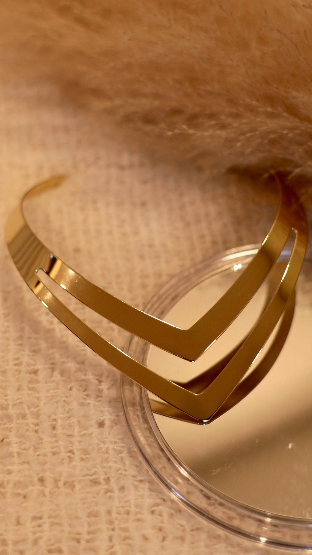Modern Gold V-Shape Statement Cuff Necklace - Occean By Soumali