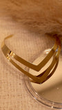 Modern Gold V-Shape Statement Cuff Necklace - Occean By Soumali