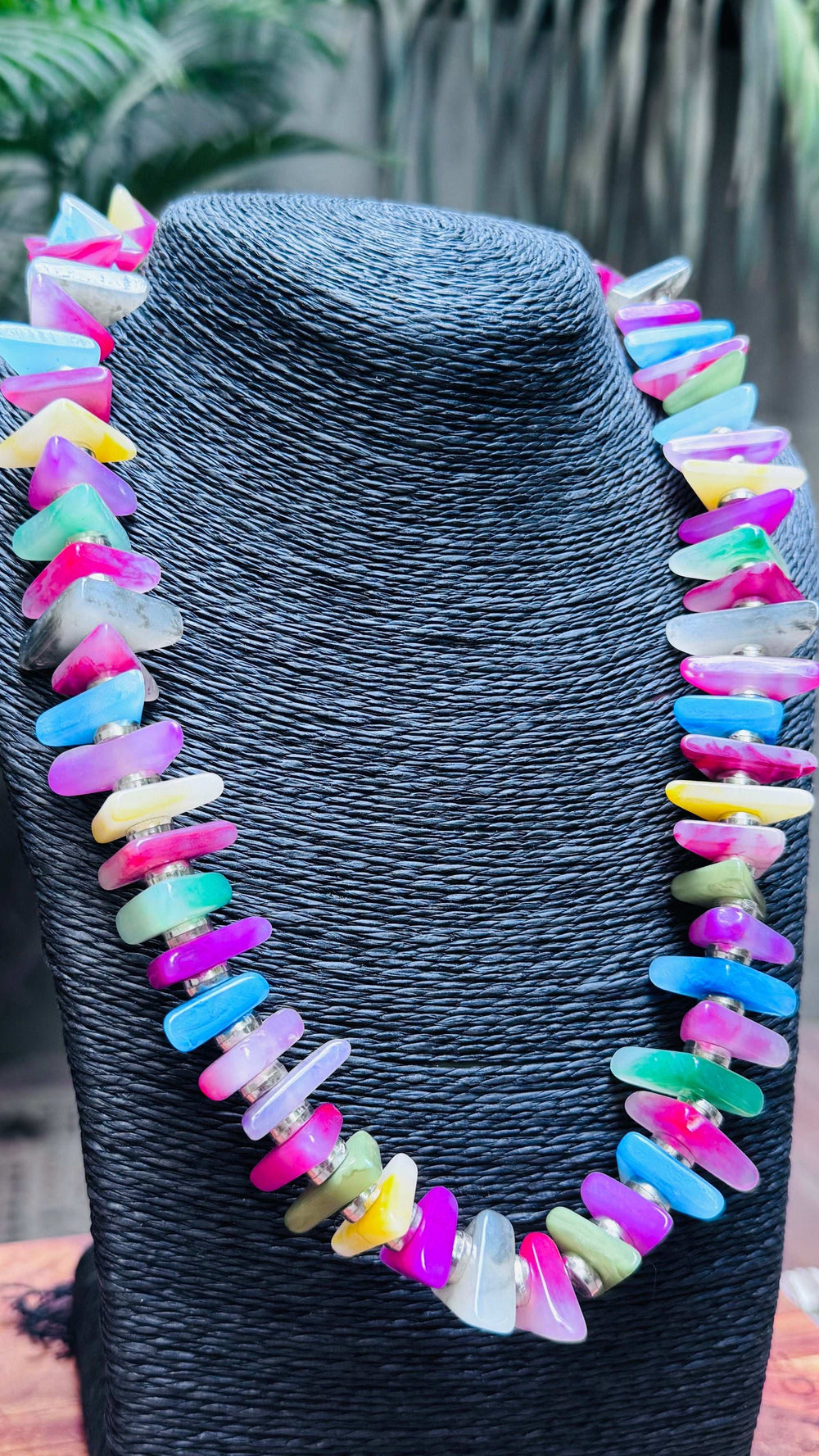 Multicolour Agate Stone Chip Necklace with Earrings - Occean By Soumali