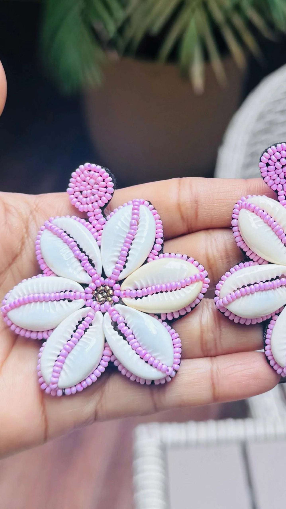 Pink & White Beads Festival Dangles Earrings Minimal Jewellery for Women and Girls - Occean By Soumali