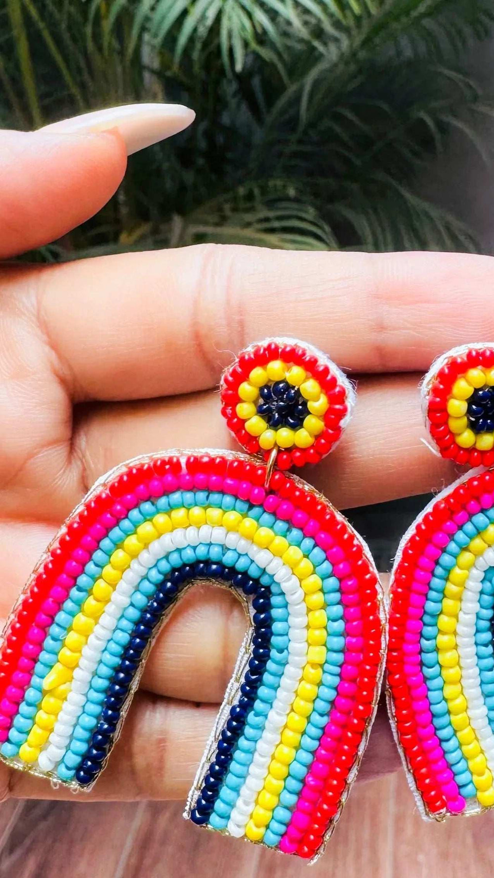 Rainbow Multicolour Beaded Earring - Occean By Soumali