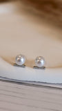 Silver-Plated Pearls Beaded Contemporary Studs Earrings - Occean By Soumali