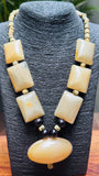 Tribal Beige Beaded Ethnic Necklace - Occean By Soumali
