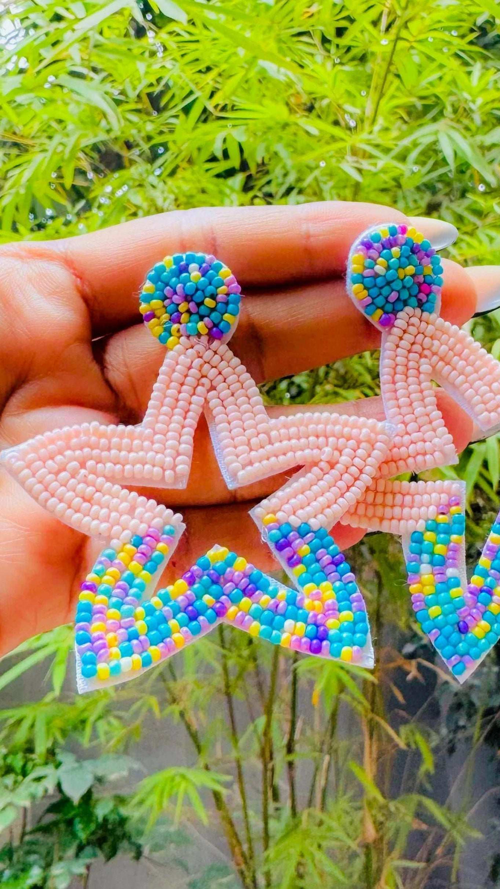 Vibrant Multi-Color Star Bead Drop Earrings - Occean By Soumali