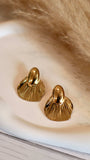 Vintage Inspired Gold Fan Stud Earrings - Occean By Soumali