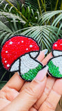 Whimsical Beaded Mushroom Dangle Earrings - Occean By Soumali